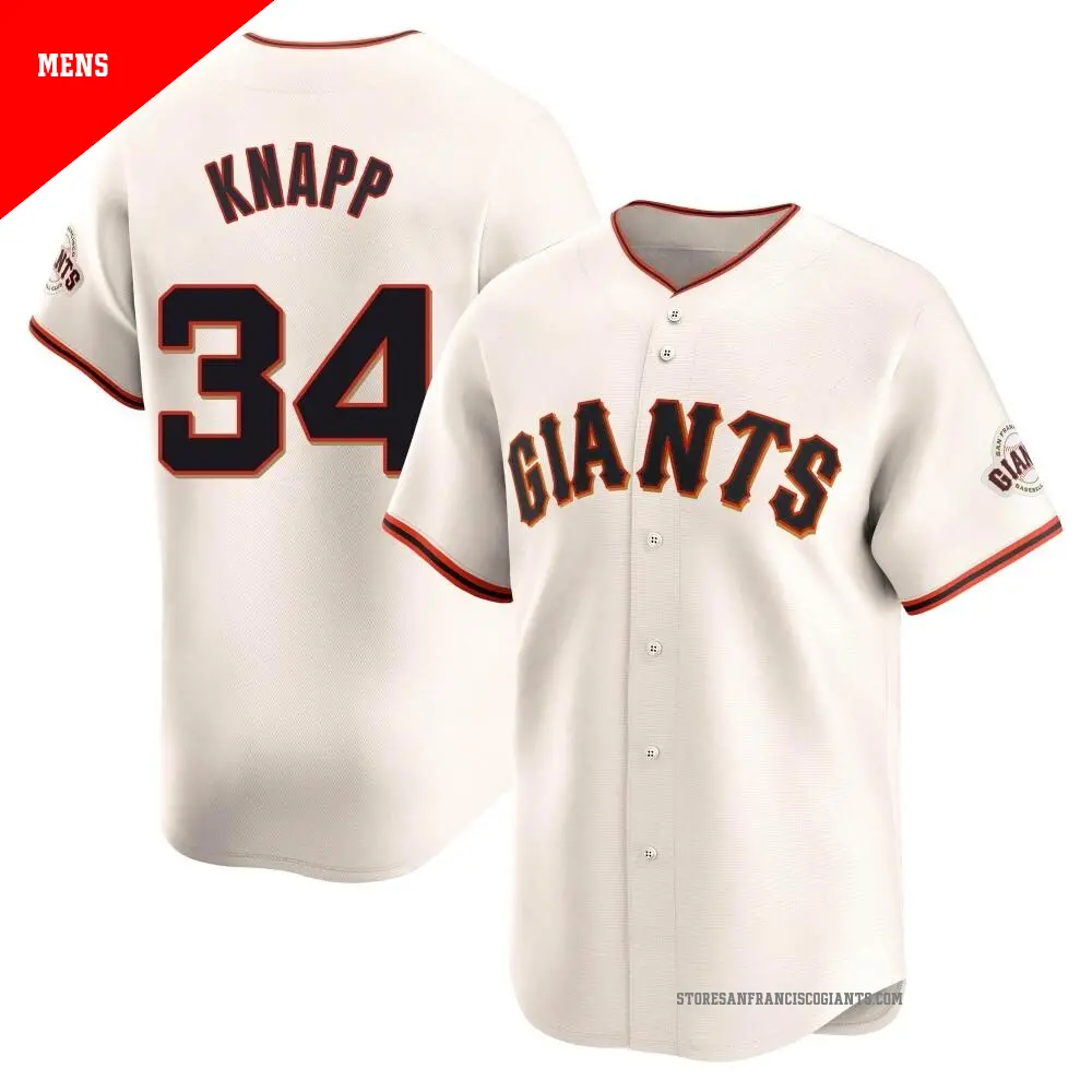 Men's ＃34 Andrew Knapp San Francisco Giants Cream Limited Home Jersey