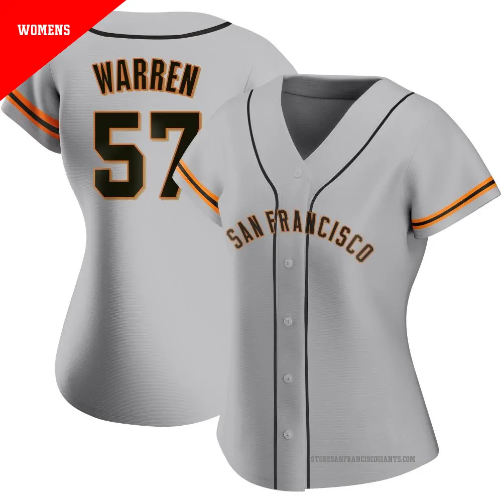 Women's ＃57 Austin Warren San Francisco Giants Gray Authentic Road Jersey